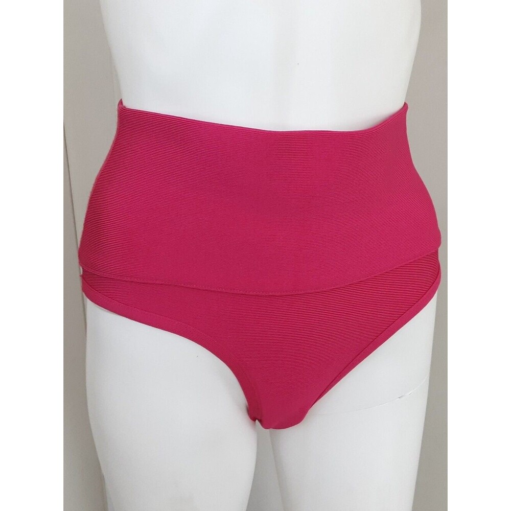 SKIMS Knit High Waist Bikini Bottom in Magenta Pink Sz S NWT